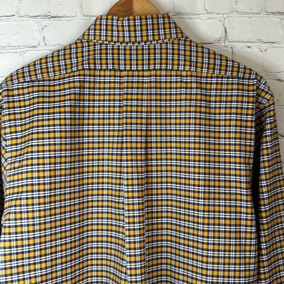 Brooks Brothers Original Polo Shirt Non Iron Supima Cotton size L Blue Yellow - Picture 4 of 10